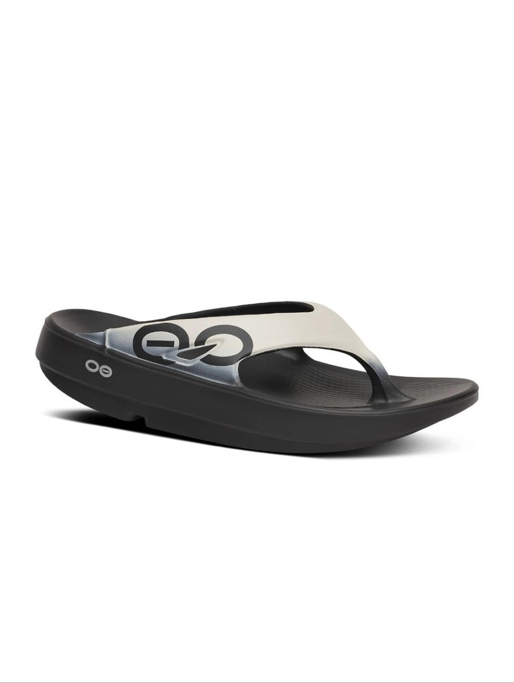 OOFOS OOriginal Sport Thong Flip Flop Sandals in the Black/Cloud Colorway